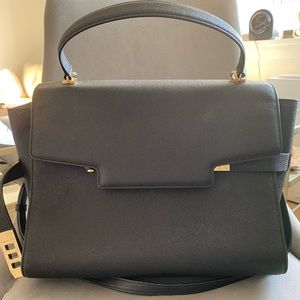 Black Henri Bendel structured tote